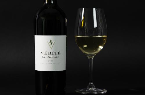 Le Diamant Wine Bottle and WIne Glass